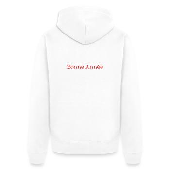 HAPPY NEW YEAR. NEW YEAR'S EVE. NEW YEAR - Unisex Premium Organic Zip Hoodie - white - Back - Thijin (182cm)