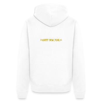 HAPPY NEW YEAR. NEW YEAR'S EVE. NEW YEAR - Unisex Premium Organic Zip Hoodie - white - Back - Thijin (182cm)