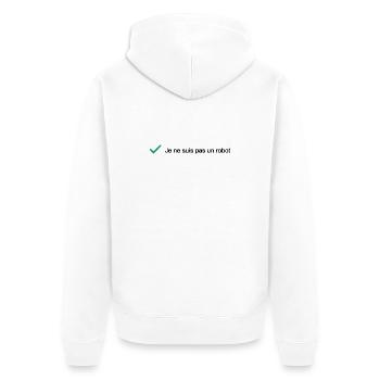 I'M NOT A ROBOT! (IT) - Unisex Premium Organic Zip Hoodie - white - Back - Thijin (182cm)