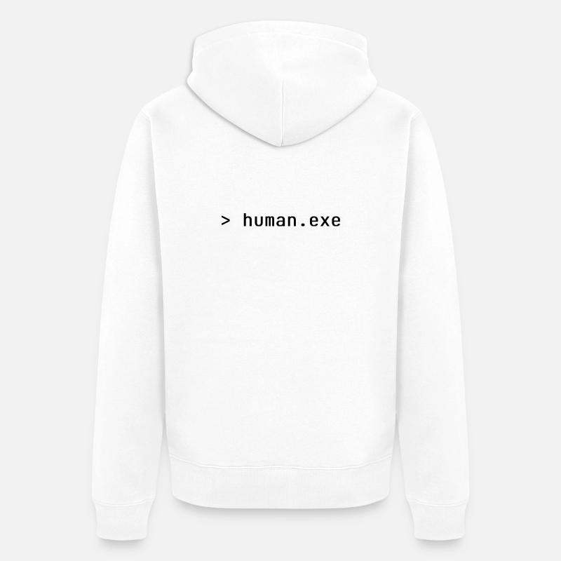 human.exe - Veste à capuche bio Premium Unisexe - blanc