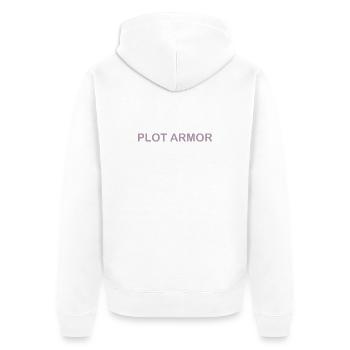 Lustige Sprüche über Plot Armor im Kino - Unisex Premium Bio Zip Hoodie - Weiß - Hinten - Thijin (182cm)