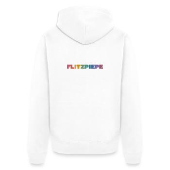 Flitzpiepe Farbblock - Unisex Premium Bio Zip Hoodie - Weiß - Hinten - Thijin (182cm)