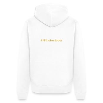 born on October 19 Birthday birthday - Unisex Premium Organic Zip Hoodie - white - Back - Thijin (182cm)