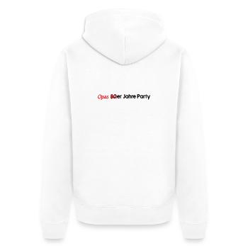 Opas 80er - Unisex Premium Bio Zip Hoodie - Weiß - Hinten - Thijin (182cm)