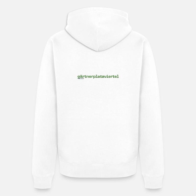 Gärtnerplatzviertel Quartier de Munich - Veste à capuche bio Premium Unisexe - blanc