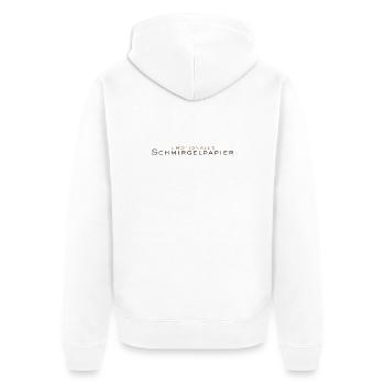 Emotionales Schmirgelpapier - Unisex Premium Bio Zip Hoodie - Weiß - Hinten - Thijin (182cm)