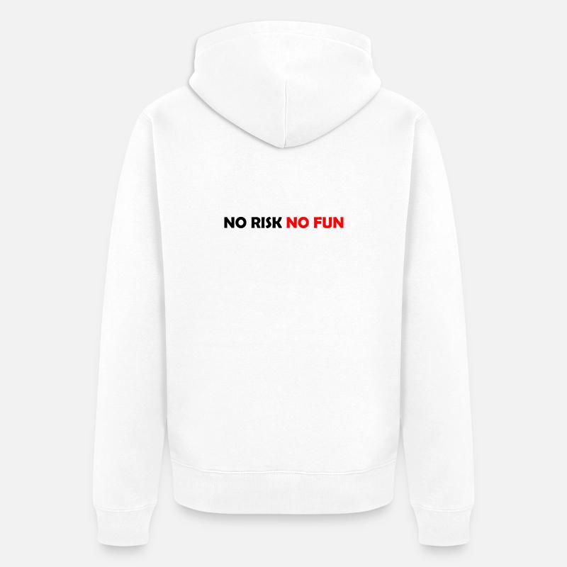 Spiel mutig oder bleib zu Hause - Unisex Premium Bio Zip Hoodie - Weiß