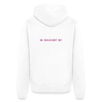 It's escalating anyway! - Unisex Premium Organic Zip Hoodie - white - Back - Thijin (182cm)
