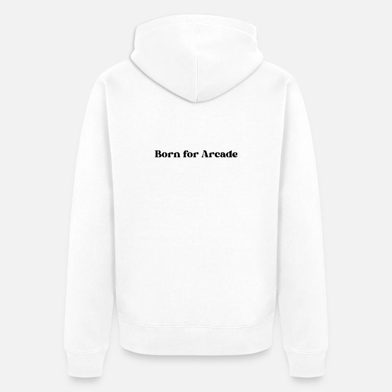 Born for Arcade - Unisex Premium Bio Zip Hoodie - Weiß