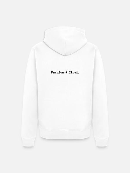 Fashion & Tired - Unisex Premium Bio Zip Hoodie - Weiß