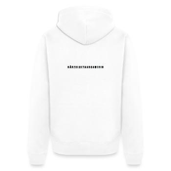 Härzbluetaargauerin Kanton Aargau - Unisex Premium Bio Zip Hoodie - Weiß - Hinten - Thijin (182cm)