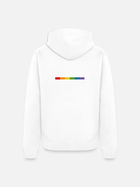 LGBT Regenbogen Tshirt lgbt queer csd tshirt - Unisex Premium Bio Zip Hoodie - Weiß