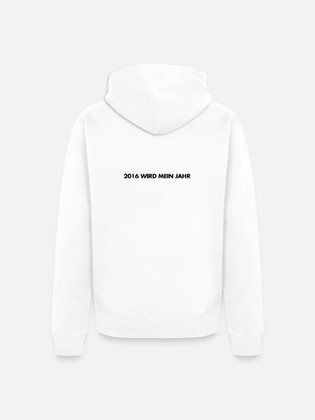 2016 wird mein Jahr -  Deutsche Memes - Unisex Premium Bio Zip Hoodie - Weiß