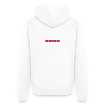Herzen Linie Liebe - Unisex Premium Bio Zip Hoodie - Weiß - Hinten - Thijin (182cm)