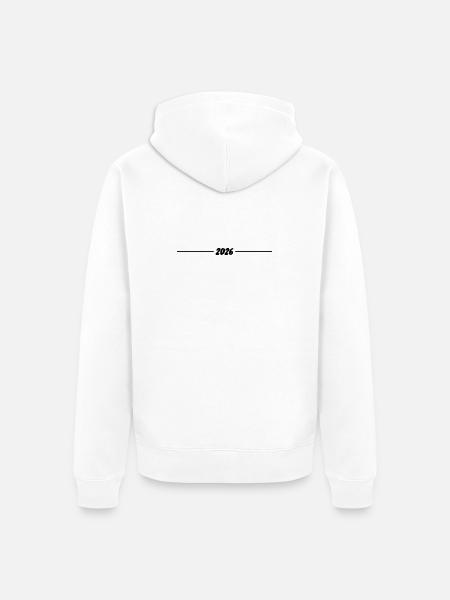 2026 - Year - Line - New Year - Unisex Premium Organic Zip Hoodie - white
