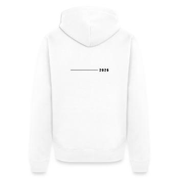 2026 Line - Unisex Premium Organic Zip Hoodie - white - Back - Thijin (182cm)