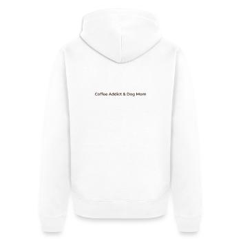 Kaffee süchtig & Hunde Mamma – Retro Typo Design - Unisex Premium Bio Zip Hoodie - Weiß - Hinten - Thijin (182cm)