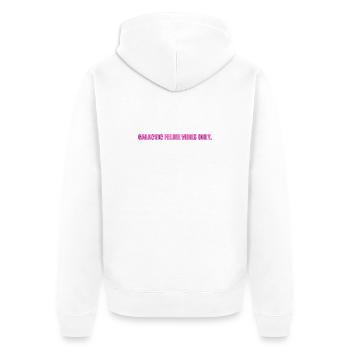 Galaktische Katzen-Vibes - Unisex Premium Bio Zip Hoodie - Weiß - Hinten - Thijin (182cm)