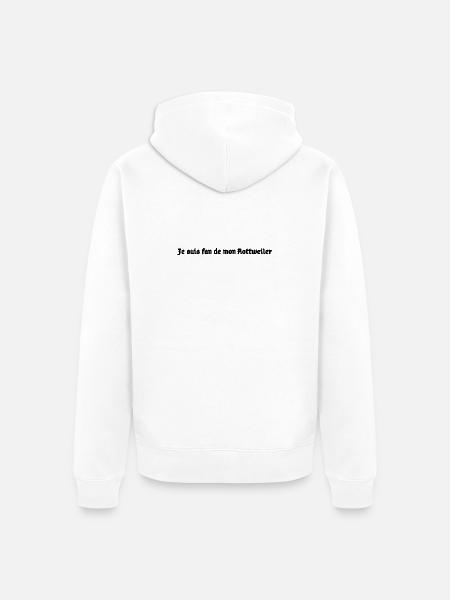 Je_suis_fan_de_mon_Rottweiler - Veste à capuche bio Premium Unisexe - blanc