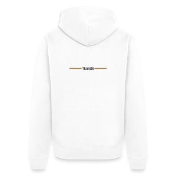 Team Germany Deutschland Fahne - Unisex Premium Bio Zip Hoodie - Weiß - Hinten - Thijin (182cm)