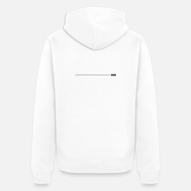 2026 Strich - Unisex Premium Bio Zip Hoodie - Weiß