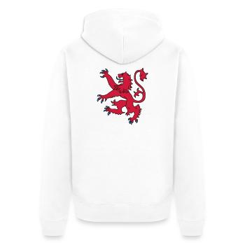 Scottish Lion - Unisex Premium Organic Zip Hoodie - white - Back - Thijin (182cm)