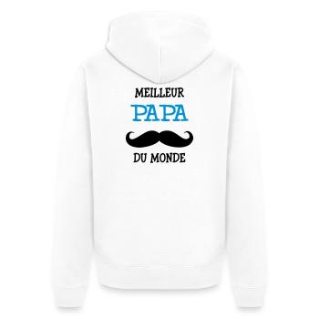 Meilleur Papa du Monde - Veste à capuche bio Premium Unisexe - blanc - Dos - Thijin (182cm)