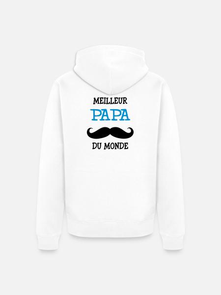 Best Dad World - Unisex Premium Organic Zip Hoodie - white