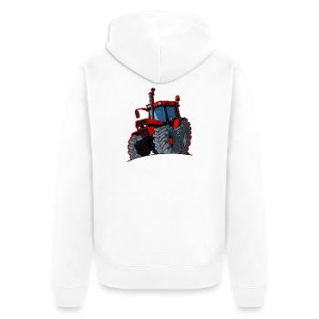 0856 case red border - Unisex Premium Organic Zip Hoodie - white - Back - Thijin (182cm)