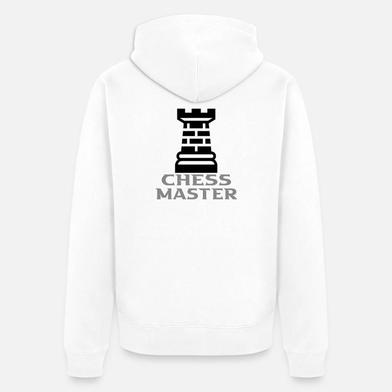 Échecs - Veste à capuche bio Premium Unisexe - blanc