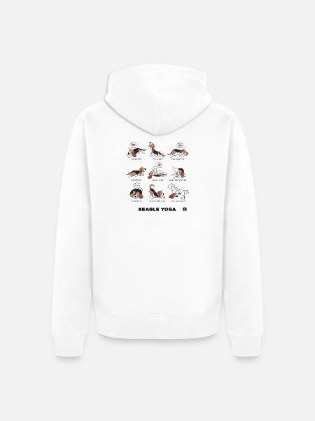 BEAGLE YOGA - Veste à capuche bio Premium Unisexe - blanc