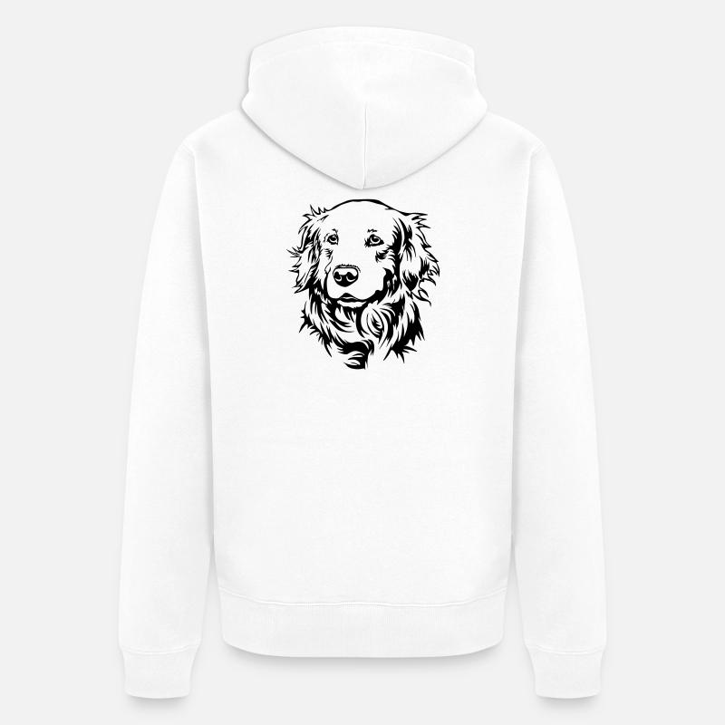 Tête de golden retriever - Veste à capuche bio Premium Unisexe - blanc