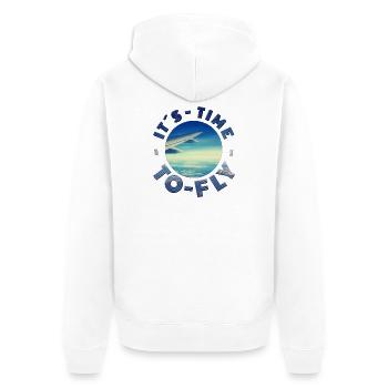 ITS TIME TO FLY ready for vacation vacation sun fun - Unisex Premium Organic Zip Hoodie - white - Back - Thijin (182cm)