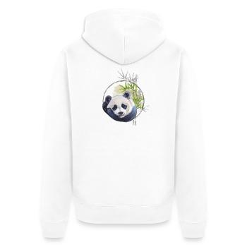 Mignon ours panda avec bambou - Veste à capuche bio Premium Unisexe - blanc - Dos - Thijin (182cm)