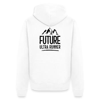 Future Ultra Runner - Unisex Premium Bio Zip Hoodie - Weiß - Hinten - Thijin (182cm)