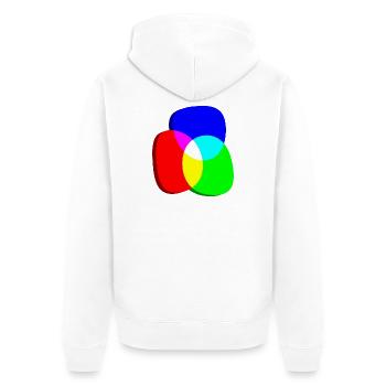 RGB Farbkreise exzentrisch - Unisex Premium Bio Zip Hoodie - Weiß - Hinten - Thijin (182cm)