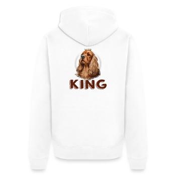 CHIEN COCKER KING COMBAT RACE MIGNON SAUVETAGE - Veste à capuche bio Premium Unisexe - blanc - Dos - Thijin (182cm)