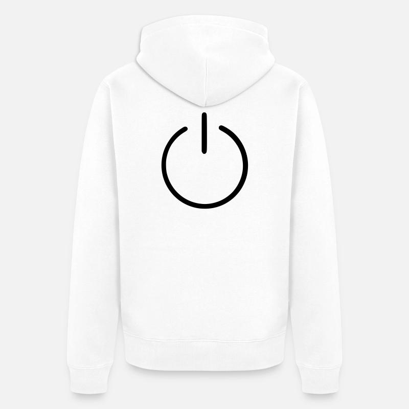 Un bouton Us Off - Veste à capuche bio Premium Unisexe - blanc