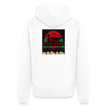 Conception de silhouette de Noël avec le Père Noël - Veste à capuche bio Premium Unisexe - blanc - Dos - Thijin (182cm)
