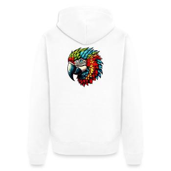 Papagei - Unisex Premium Bio Zip Hoodie - Weiß - Hinten - Thijin (182cm)