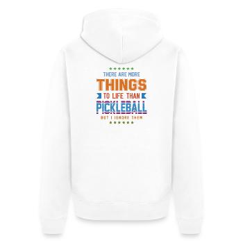 Pickleball - Unisex Premium Bio Zip Hoodie - Weiß - Hinten - Thijin (182cm)