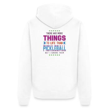 Pickleball - Unisex Premium Bio Zip Hoodie - Weiß - Hinten - Thijin (182cm)