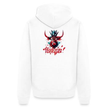 Festayre ! Féria de Bézier, Dax, Nîmes, Bayonne... - Veste à capuche bio Premium Unisexe - blanc - Dos - Thijin (182cm)