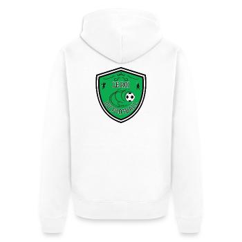 Roi du football. Pour papa, papy. Récompense foot - Veste à capuche bio Premium Unisexe - blanc - Dos - Thijin (182cm)