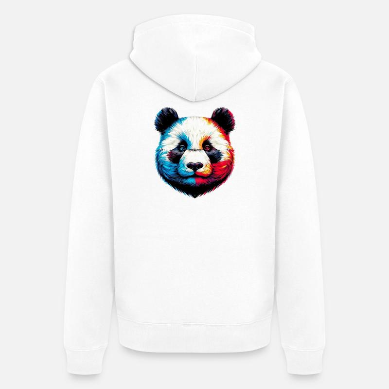 Panda - Veste à capuche bio Premium Unisexe - blanc