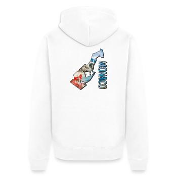 Aquarell Landkarte Monaco - Unisex Premium Bio Zip Hoodie - Weiß - Hinten - Thijin (182cm)