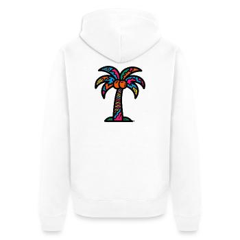 Palm Tree - Unisex Premium Organic Zip Hoodie - white - Back - Thijin (182cm)