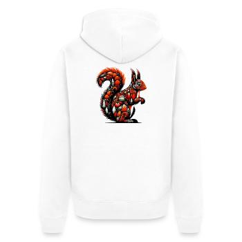 Squirrel - Unisex Premium Organic Zip Hoodie - white - Back - Thijin (182cm)