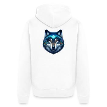 Loup - Veste à capuche bio Premium Unisexe - blanc - Dos - Thijin (182cm)