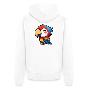Papagei - Unisex Premium Bio Zip Hoodie - Weiß - Hinten - Thijin (182cm)
